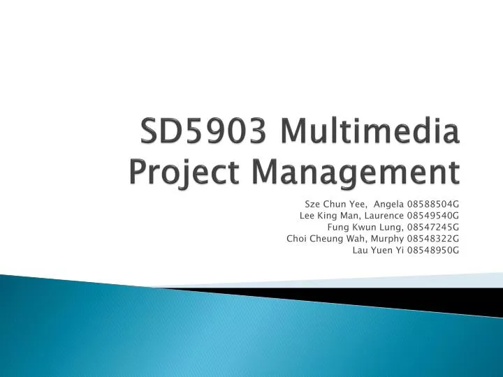 sd5903 multimedia project management
