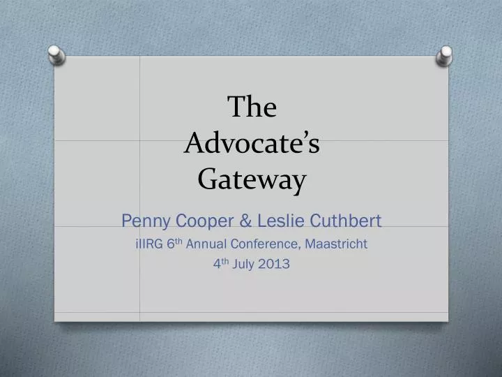 the advocate s gateway