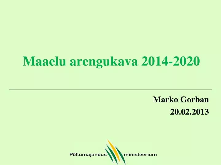maaelu arengukava 2014 2020