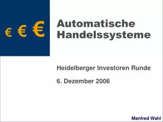 automatische handelssysteme