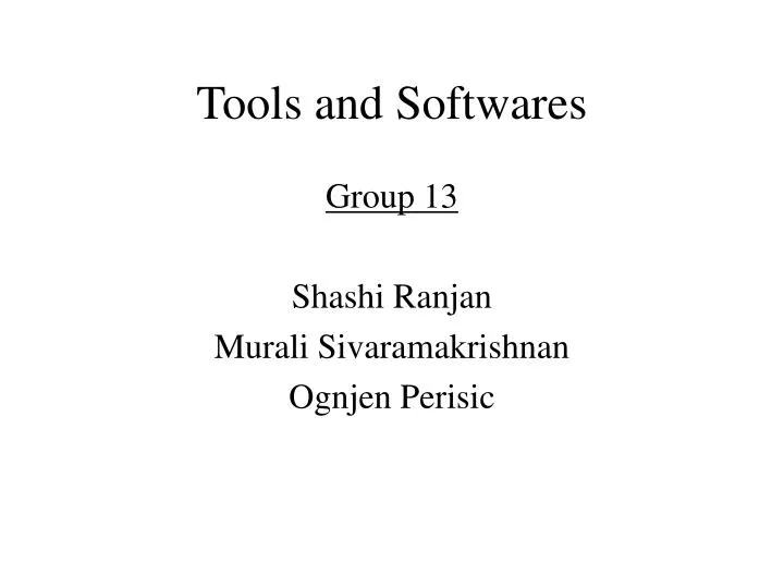 tools and softwares