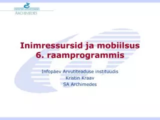 inimressursid ja mobiilsus 6 raamprogrammis
