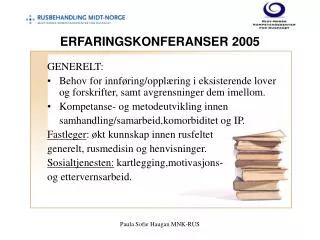 erfaringskonferanser 2005