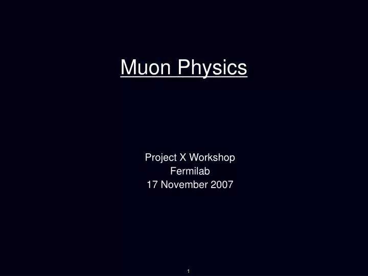 muon physics