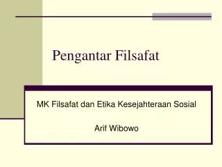 pengantar filsafat