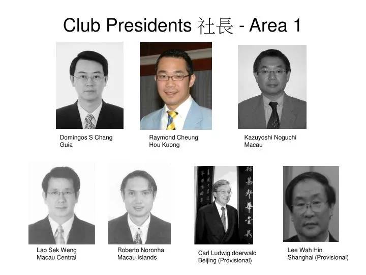 club presidents area 1