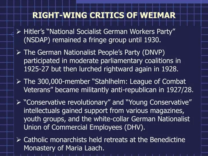 right wing critics of weimar