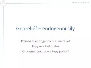 georeli f endogenn s ly