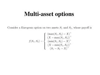 Multi-asset options