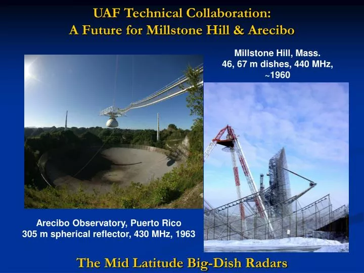 uaf technical collaboration a future for millstone hill arecibo