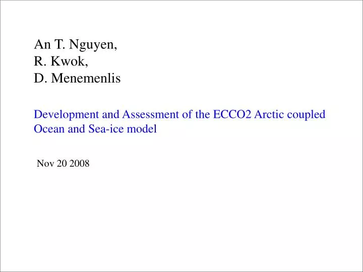 development and assessment of the ecco2 arctic coupled ocean and sea ice model