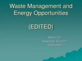 Waste Management and Energy Opportunities (EDITED)