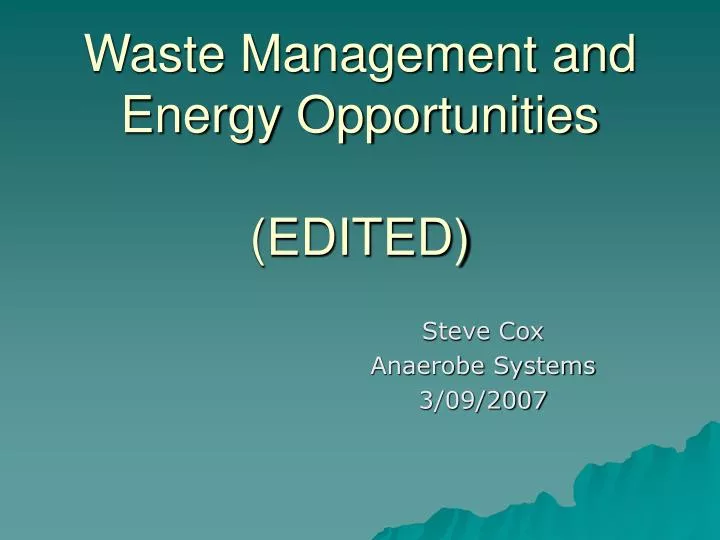 waste management and energy opportunities edited