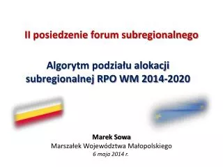ii posiedzenie forum subregionalnego