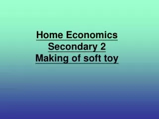 home economics secondary 2 making of soft toy