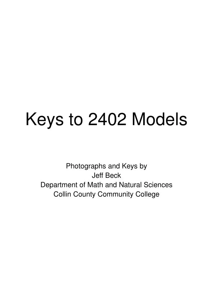 keys to 2402 models