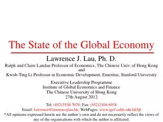 The State of the Global Economy