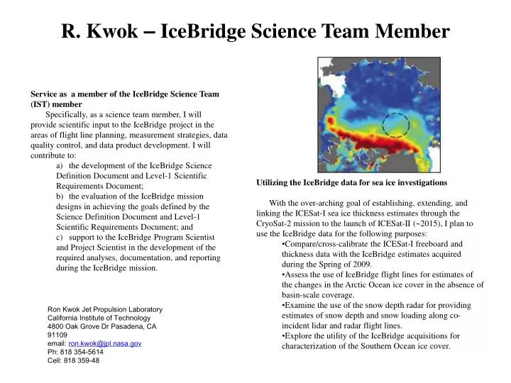 r kwok icebridge science team member