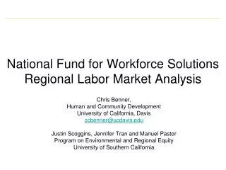 National Fund for Workforce Solutions Regional Labor Market Analysis