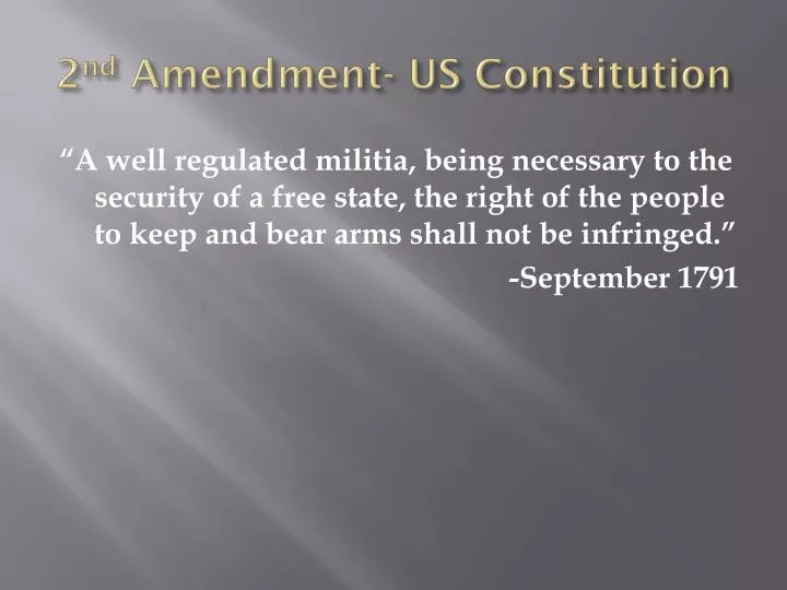 2 nd amendment us constitution