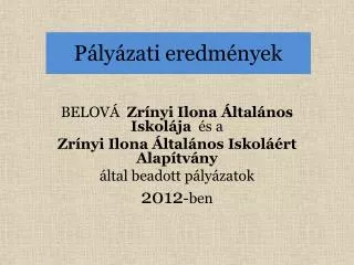 p ly zati eredm nyek
