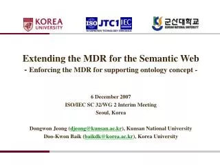 Extending the MDR for the Semantic Web - Enforcing the MDR for supporting ontology concept -