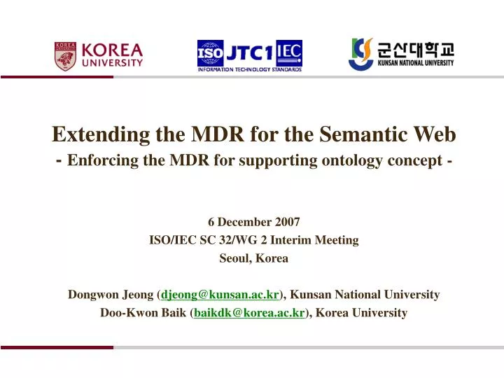 extending the mdr for the semantic web enforcing the mdr for supporting ontology concept
