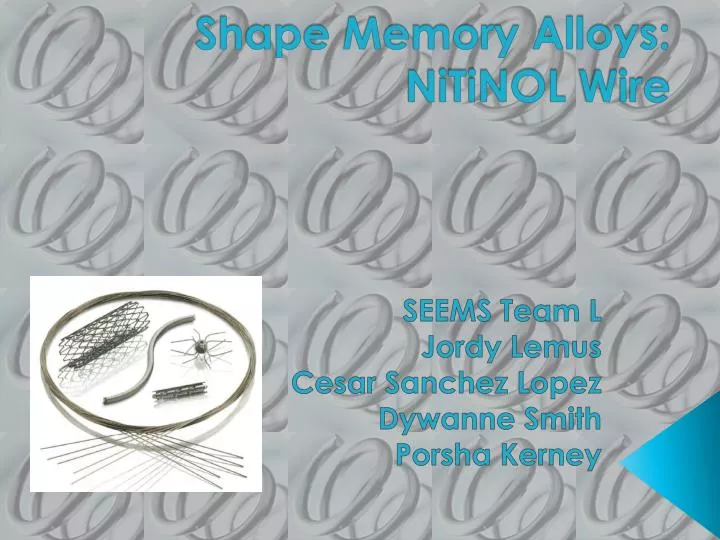 shape memory alloys nitinol wire