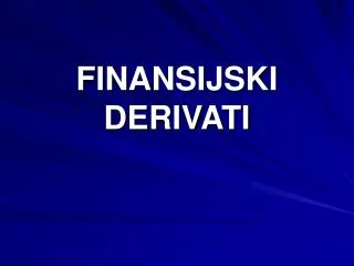 finansijski derivati