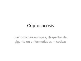 Criptococosis