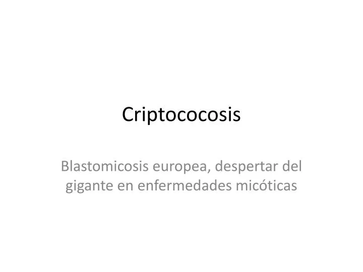 criptococosis