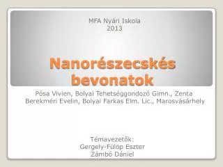 nanor szecsk s bevonatok