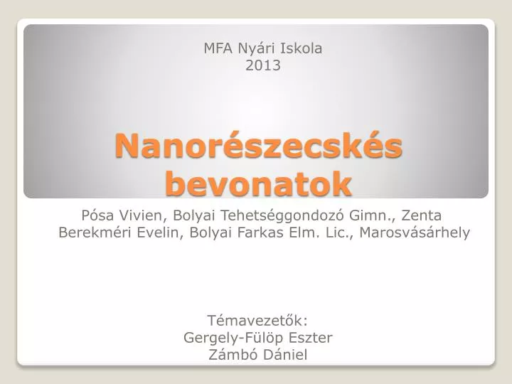 nanor szecsk s bevonatok