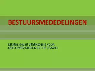 bestuursmededelingen