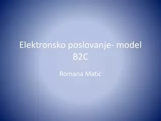 elektronsko poslovanje model b2c