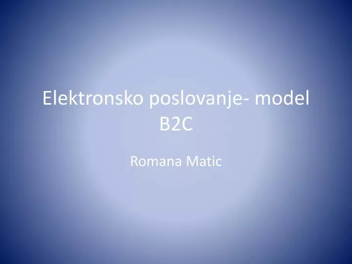 elektronsko poslovanje model b2c