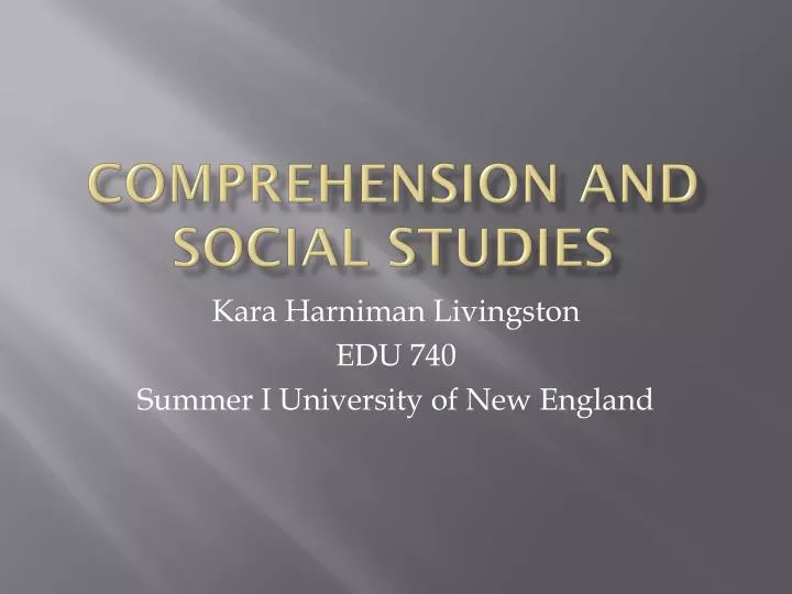 comprehension and social studies