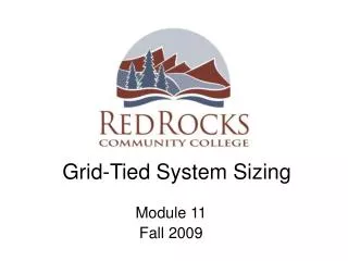 Grid-Tied System Sizing