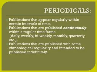 PERIODICALS: