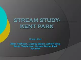 Stream Study-Kent Park
