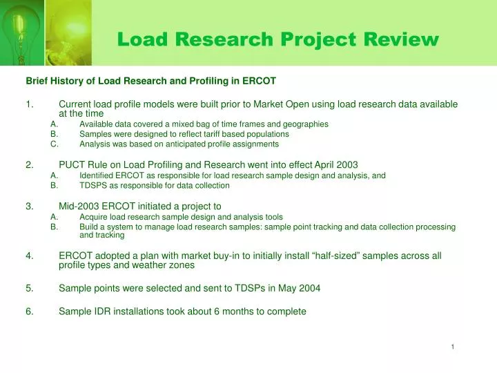 load research project review