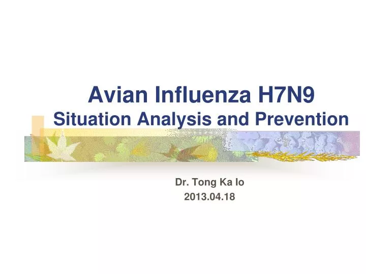 avian influenza h7n9 situation analysis and prevention