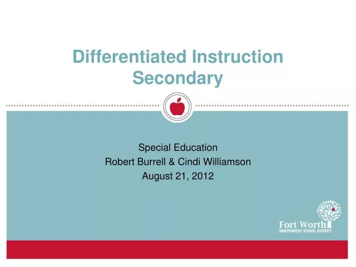differentiated instruction secondary
