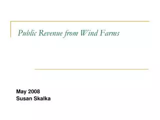 Public Revenue from Wind Farms