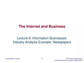 The Internet and Business