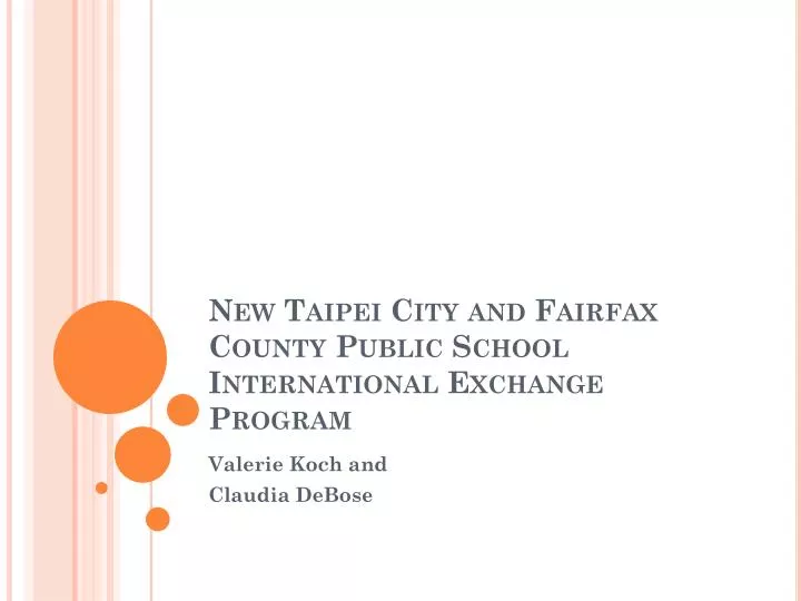 new taipei city and fairfax county public school international exchange program