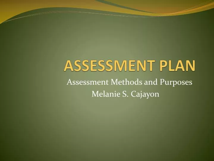assessment plan