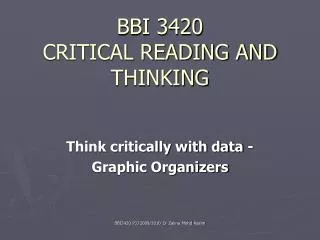 BBI 3420 CRITICAL READING AND THINKING