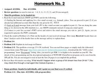 Homework No. 2