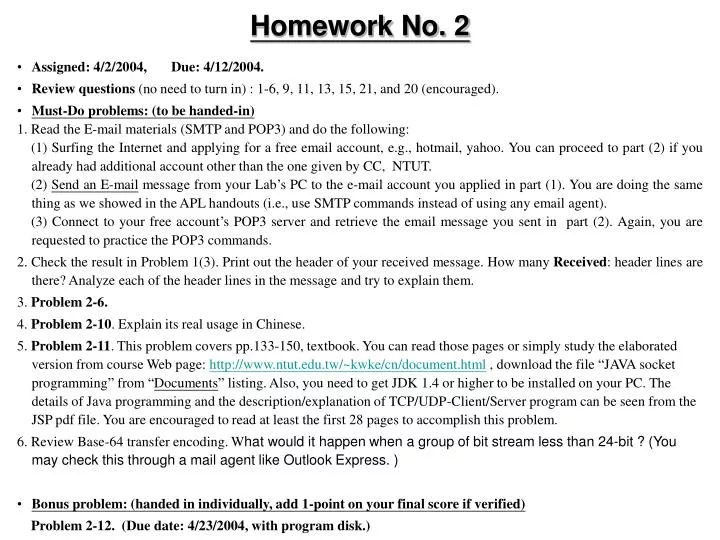 homework no 2